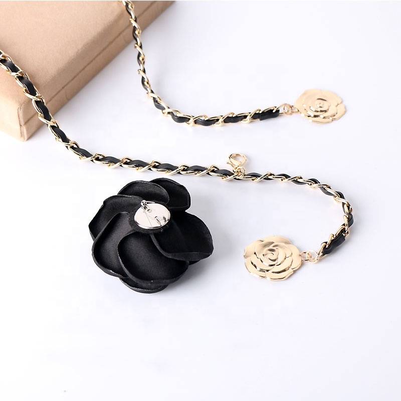 Camellia Pendant Waist Belt Amazon.com: Silk Camellia Flower Waist Chain for Women Girls  main image 3