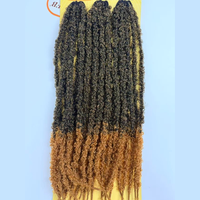 Extensions de tresses papillon pré-bouclées au crochet, ombrées bicolores, douces, pour femmes africaines, haute qualité