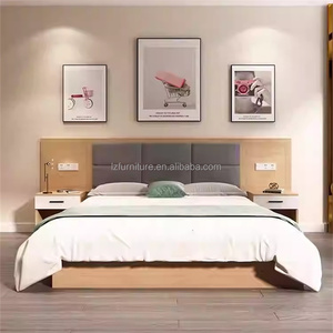 Hotel Bedroom Furniture Sets Modern <b>Single</b> Twin <b>Bed</b> with Upholstered Headboard Nightstands Wardrobe TV Cabinet for 3 Star Hotels - Product Image 4