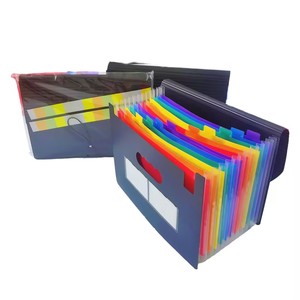 Organizador de archivos de expansión de PP con cubierta negra de 12 bolsillos con bolsillos interiores de arcoíris, organizador de documentos de acordeón para uso en oficina - Product Image 6