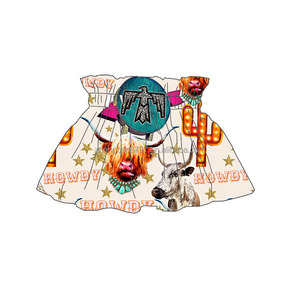 2022 confortevole Casual estate occidentale lascia andare ragazze stampa modello bambina gonna elastica a vita alta gonna Tutu moda bambino - Product Image 3