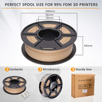 Marché Filamento Pla bois plastique prix imprimante 3D impression 3D Filament Pla 1.75 ensemble 1.75Mm 1 Kg