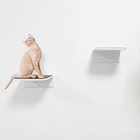 Metall-Katzenregal Wandmontiert Gebogenes Katzenbett Möbel Kletterwand-Halterung für Katzen zum Sitzen und Schlafen