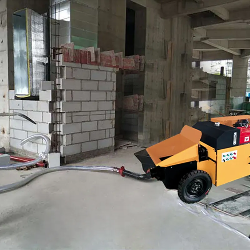 Kleine Aanhangwagen Betonpomp Vrachtwagen Gemonteerde Elektrische Diesel Mortierpomp Draagbaar Beton Pompen