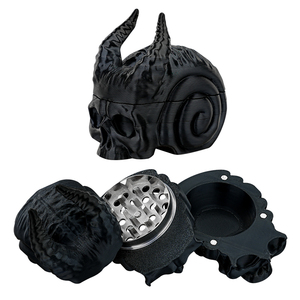 Custom Skull <b>Grinder</b> Plastic 3 Piece <b>Herb</b> <b>Grinder</b> With Horns Multi Color Options OEM ODM Available - Product Image 4