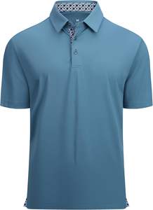 Camisa de golf para hombre, polos de manga corta sólidos de secado rápido que absorben la humedad para hombre - Product Image 2