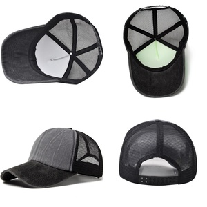 Custom Embroidery Logo Unisex Breathable Sun Protection Trucker Hat <b>Vintage</b> Distressed Washed Denim Baseball <b>Cap</b> for Casual Wear - Product Image 2