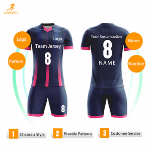 OEM メンズ半袖サッカーユニフォーム 通気性のあるプリント入りサマーフットボールキット ジャージ上下セット プラスサイズオプション サッカーウェア ユニフォーム - Product Image 2