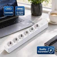 Multiprise industrielle sur mesure, norme UE, 6 voies, 16A, IP44, en laiton, avec 6 prises, blanche, pour usage domestique et professionnel
