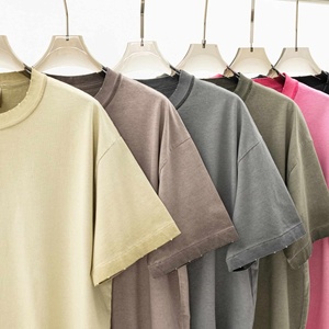 เสื้อยืดคอกลมโอเวอร์ไซส์ผ้าฝ้าย 100% แบบวินเทจ ย้อมสีเอซิด พิมพ์ลายได้ ขายส่ง รับผลิตแบบ OEM - Product Image 6