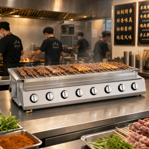 Parrilla de Gas Comercial de Ocho Quemadores para Barbacoa, Ideal para Brochetas, Filetes, Pollo, Salchichas, Restaurantes y Servicios de Catering - Product Image 5