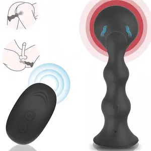 Anal Inflatable Beads Butt Plug Anal Prostate Dilator Expansion Vibrator Automatic Anal Sextoy Pleasure With Powerful Sucker