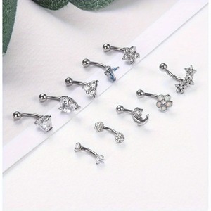 ASTM F136 Titanium Piercing 16g Gebogen Barbell Wenkbrauw Stud De Titanio Piercing Comfortabele Push <span class=keywords><strong>Pin</strong></span> Body Jewelry Design Dames - Product Image 4