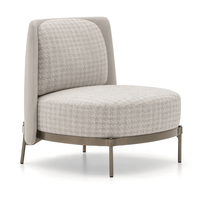 Fauteuil de salon luxueux en tissu rembourré, fauteuil d'appoint, canapé, base en acier inoxydable doré, mobilier pour hall d'hôtel et hôtellerie