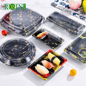 Tùy Chỉnh Dùng Một Lần Nhật Bản Để Đi <span class=keywords><strong>Sushi</strong></span> Khay Takeaway Nhựa Màu Đen <span class=keywords><strong>Sushi</strong></span> Hộp Thực Phẩm <span class=keywords><strong>Container</strong></span> Với Chống-Sương Mù Nắp Tròn Vuông - Product Image 6