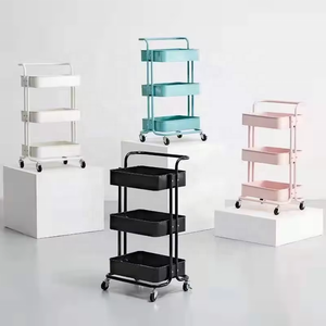 Organisateur mobile Chariot de <span class=keywords><strong>salon</strong></span> de coiffure Chariot de cuisine Étagère de rangement 3 couches pour snacks et légumes Chariot à roulettes avec roues - Product Image 1