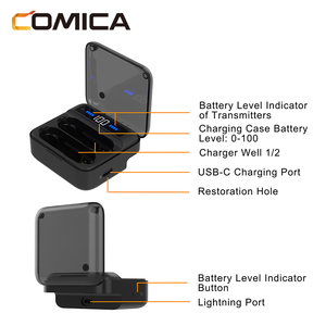 COMICA Vimo S-UC (Noir) Microphone sans fil USB double canal 2,4 G omnidirectionnel avec suppression du bruit pour smartphone et ordinateur portable - Product Image 6