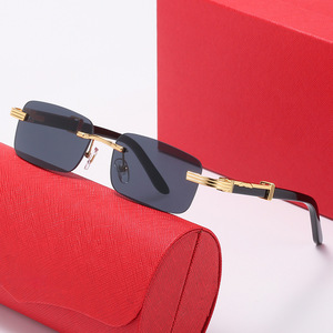 QSF Fashion UV400 lunettes de soleil à plaque carrée optique avec jambe à ressort vente en gros maison sans cadre nouvelle <span class=keywords><strong>carte</strong></span> pour hommes et femmes - Product Image 2