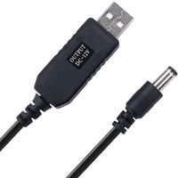 Cable convertidor elevador de voltaje USB de 5V a 12V CC, cable amplificador de potencia de 5.5x2.1mm para router WiFi, módem y energía de emergencia