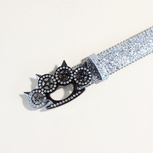 Ceinture décorative pour femme Y2K avec boucle griffe de tigre diamantée, série brillante, style punk, vente directe usine - Product Image 3