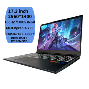 Orijinal 17.3 inç 2560*1400 2K 165HZ AMD Ryzen 7-255 RTX5060 8GB GDDR7 <span class=keywords><strong>RAM</strong></span> <span class=keywords><strong>RAM</strong></span> M2 PCIe SSD WIFI 6 Windows 11 oyun dizüstü - Product Image 1