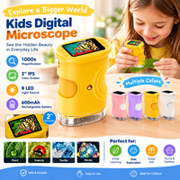 Mikroskop Digital genggam anak-anak, kamera Digital genggam perbesaran Manual 382, saku Video mainan pendidikan Mini