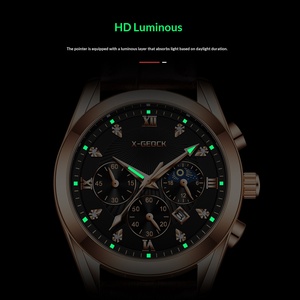 X-GEQCK Orologio al Quarzo da <span class=keywords><strong>Uomo</strong></span> in <span class=keywords><strong>Acciaio</strong></span> Inossidabile, Lussuoso <span class=keywords><strong>Cronografo</strong></span> Sportivo Impermeabile Personalizzabile - Product Image 2