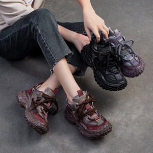 Nuevo estilo de zapatos casuales transpirables con plataforma y efecto desgastado, zapatos de mujer a la moda y modernos. - Product Image 5