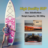 FUNWATER livraison directe OEM 10'6 "planche à pagaie rose gonflable planche de surf planche à pagaie gonflable Wakeboard planches de SUP gonflables