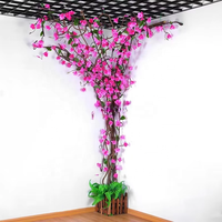 Nouvel Arbre Artificiel en Plastique à Fleurs de Cerisier et Vigne de Glycine, Grande Plante Verte pour Décoration Intérieure/Extérieure de Mariage et Anniversaire