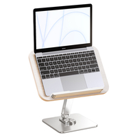 Meilleure Vente YD-10 Support de Lecture en Bois Blanc Crème Pivotant à 360° avec Base Lestée pour Livres Épais, Tablettes et Ordinateurs Portables Pro