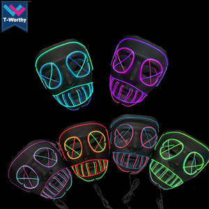 T-Worthy New El Light Luminous Máscara de disfraz de Halloween para festivales de cine Fiestas de Carnaval - Product Image 3