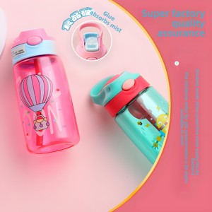 Wholesale 480ml Kids Travel Sport <b>Plastic</b> Water Tumbler Bonuce Lid Customized Logo Cartoon Children Bottles With Lid and <b>Straw</b> - Product Image 4