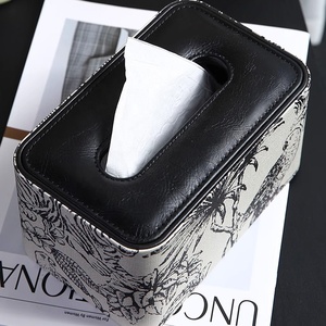 Porta Servilletas de Lujo Moderno con Apertura Magnética en la Parte Inferior, Elegante Porta Servilletas de Cuero PU con Opción de Logotipo Personalizado FRINS - Product Image 3