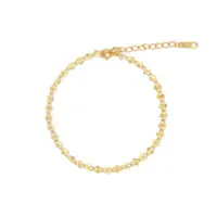Chris Aprile In magazzino Fine jewelry 925 sterling silver oro piastra scaletta vermeil braccialetto chain per le donne