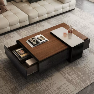 <span class=keywords><strong>Tavolino</strong></span> da Caffè in Legno Stile Antico con Spazio di Archiviazione per Arredamento Soggiorno, Nuovo Design Lussuoso e Leggero - Product Image 1