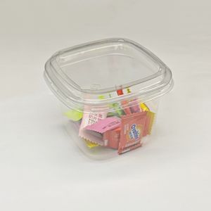 Sulide 500ML Contenedor de tiramisú transparente desechable Pudín Jalea PP Plástico Cuadrado Postre Tazas Cajas con tapas - Product Image 1