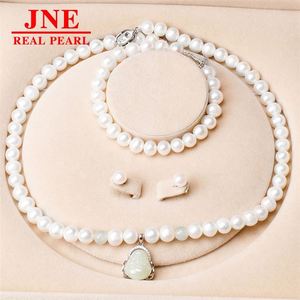 Natural Pearl Necklace White Round Beads Hetian Jade Diamond Buddha Pearl Necklace Mother's Gift for <strong>Elders</strong> Mother's Day - Product Image 1
