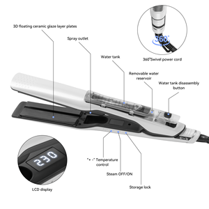 Fer à lisser large vapeur OEM vapeur pro fer à lisser livraison directe fer à lisser large plaque - Product Image 5