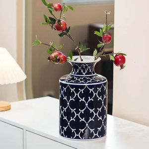 Jarrón <span class=keywords><strong>de</strong></span> Cerámica Pintado a Mano en Azul y Blanco, Estilo Retro <span class=keywords><strong>de</strong></span> Jingdezhen, Decoración para el Hogar <span class=keywords><strong>de</strong></span> Lujo Discreto - Product Image 3