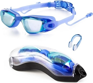 <span class=keywords><strong>Lunettes</strong></span> <span class=keywords><strong>de</strong></span> <span class=keywords><strong>natation</strong></span> ajustables anti-buée <span class=keywords><strong>les</strong></span> plus vendues avec bouchons d'oreilles, protection UV, revêtement bleu, pour myopes - Product Image 1