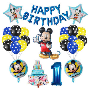 Mickey 1st bữa tiệc sinh nhật Nguồn cung cấp Chuột lá bóng bay Mickey chủ đề Chuột bé tắm bên trang trí - Product Image 1