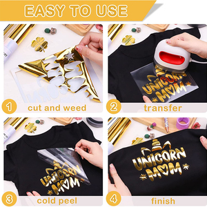 Weiche Metallische Chrom-Gold Wärmeübertragungsfolien-Rollen <span class=keywords><strong>Flex</strong></span>-Folien-Transferpapier & -Film für T-Shirts - Product Image 3