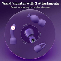 Heißer G-Punkt AV-Stab-Massagegerät Vibrator-Set mit austauschbaren 3 Köpfen, LCD-Display, 10 Frequenzen – AV-Stab-Vibrator für weibliches Vergnügen