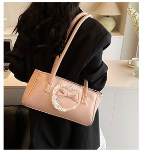 Bolso para axilas de cuero Pu de Color sólido para chica dulce de estilo francés, bolso de hombro con almohada a la <span class=keywords><strong>moda</strong></span> para mujer <span class=keywords><strong>joven</strong></span> - Product Image 3