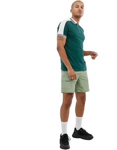 ที่มีคุณภาพสูงขายส่งการออกแบบ98% โพลีเอสเตอร์2% อีลาสเตนแขนสั้นที่มีลายที่กำหนดเองซิปเสื้อยืดโปโล - Product Image 1