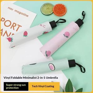 Paraguas de Doble Uso para Sol y Lluvia, Protección UV, Impresión Personalizada, Estilo Fresco, Sombrilla Manual para Mujeres y Estudiantes, Venta al Por Mayor - Product Image 3