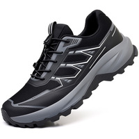 Chaussures de trail pour hommes prêtes à l'emploi, à lacets rapides, légères, avec empeigne en TPU et doublure en mesh, faible MOQ, blanc et noir