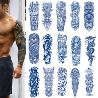Autocollant de tatouage temporaire professionnel semi-permanent non toxique imperméable noir pour la main, le bras, le corps, pochoir pour encre de tatouage