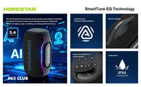 Enceinte Bluetooth portable Hopestar P65 CLUB 220W, enceinte IPX6 avec 2 micros sans fil, lumière RGB, basses puissantes pour les fêtes et le camping
